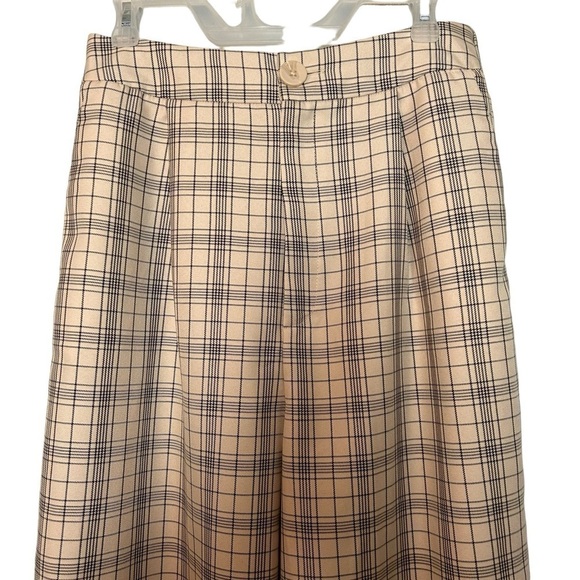 Stradivarius High Rise Wide Leg Plaid Pants Trousers Sz. US 12 - Picture 4 of 15